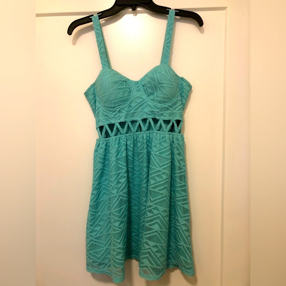 turquoise geometric summer dress